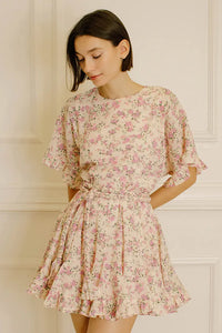 Pink Floral Bouquets Mini Dress